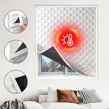 1PC White Winter Warm Window Curtain, Windproof Cold-Proof Thermal Insulation Thickened Quilted Film Window Seal For Bedroom - White - View 2