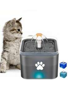 2L/67.5 OZ/ 0.53 GALLON Large Capacity Ultra Quiet Cat Water Fountain With LED Light - Filtered, USB Powered (Adapter Not Included), Automatic Pet Water Station, Replacement Filters Available For Purchase - 2L - View 3