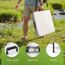 Folding Table 4 Foot - 3-Position Adjustable Height, Heavy Duty 400 Lbs Capacity - Portable Tables Folding For Camping, Party, Indoor And Outdoor Use, 2 Pack - White - View 6