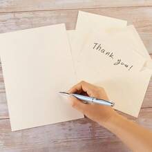 45pcs (15 Envelopes + 15 Greeting Cards + 15 Stickers) Western Style Solid Color Blank 120GSM Envelopes, Cream/Beige 250GSM Greeting Cards, Envelope Set Postcards Invitation Cards With Metal Stickers - one-size - View 6