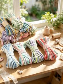 1/3/6/12pcs Approx. 10m 3mm Core Cotton Multi-Color Braided Rope Decorative Accessories, Handmade DIY Cotton Rope Crafts, Keychain Accessories - Braided Rope - View 7