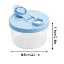 1pc Baby Milk Powder Dispenser Box, Convenient 3-Compartment Milk Powder Storage Container, Detachable Milk Powder Jar - Multicolor - View 2
