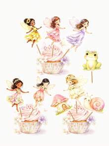 36 Pcs Fairy Cupcake Toppers, Birthday Party Decor Fairy Party Decorations For Cupcakes, Treat Trays And Dessert Tables - View 1