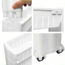 Double-Door PP Bathroom Storage Shelf – Bathroom Storage – Slim And Tall Type – Space-Saving – Easy To Install – Waterproof And Stable – White – 17 X 15 X 78 Cm - White - View 8