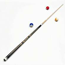 2‑Piece Billiard Pool Cue Stick, Inlaid Decorative Butt With Maple Wood Shaft For Indoor Pool Game - Black - View 3