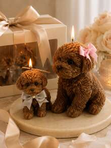 3D Teddy Poodle Silicone Candle Mold, Curly Hair Puppy Statue Mold, Cute Animal Scented Candle, Aromatic Stone Epoxy Resin Home Decor Craft - Teddy Dog Candle Silicone Mold - View 2