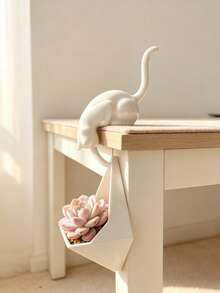 1pc Cute Hanging Cat-Shaped Succulent Planter, 3D Printed Kitten Desk Flower Pot, Minimalist Style Desktop Plant Stand, Creative Home Decor - A - View 13