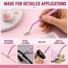 KLONKEE 9pcs Stainless Steel Pink Pointed/Bent Tweezers, Multi-Functional Tweezers Suitable For Handmade Crafts, Jewelry Making, DIY, Nail Art - 9pcs - View 8