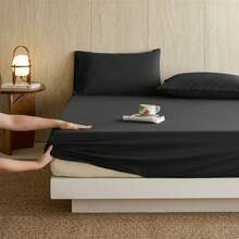 Minimalist Modern King Bedding Set - 3 Pieces - No Sheets - King Fitted Sheet Set - Soft, Comfortable And Breathable - Easy Care - Wrinkle Resistant And Fade Resistant - Brushed Microfiber - Deep Pocket Sheets (Black) - Black - View 11