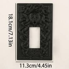 1pc 3D Printed Plastic Medusa Snake Pattern Embossed Switch Plate, Halloween Dark Gothic Style Wall Decor, Personalized Plastic Home Switch Protective Cover - Multicolor - View 15