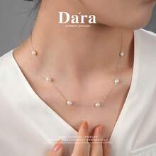 DARA S925 Sterling Silver Freshwater Pearl Necklace, 5-6mm White Pearls, Luxury Gift Box For Women - White - View 4