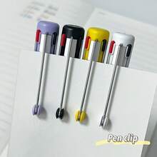 1 buah Pulpen Zanshi 4-in-1 Hitam Biru Merah Netral 0.5mm 0.32mm Dapat Ditarik Cepat Kering Menulis Halus Untuk Pelajar dan Kantor - MultiWarna - View 11