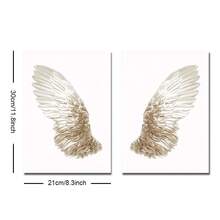 1/2pcs Framed/Unframed Minimalist Angel Wings Neutral Color Canvas Poster, Spiritual Wings Wall Art Decor For Dorm, Hallway, Living Room Modern Home Decoration - A - View 16