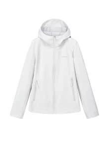 CAMEL CROWN Women's Autumn Outdoor Windproof Slim Fit Softshell Jacket, Triple Protection - Light Frost White - View 2