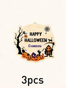 Custom Halloween Wooden Plaque, Spooky Personalized Name Door Hanger, Customized Name Wall Hanging Decor, Customizable Party Sign For Entryway, Porch, Room, Rustic Holiday Gift, Halloween Home Decor, Personalized Halloween Wooden Sign, Family, Friend - Multicolor - View 23