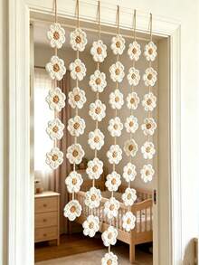 8/16/24pcs Handmade Crocheted White Daisy Flowers, Suitable For Wall Decor, Home Decor, Curtain Decor - Multicolor - View 2