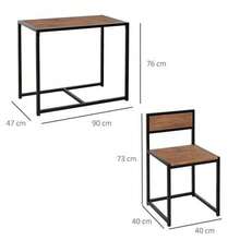 Dining Set Kitchen Table With 2 Chairs Dining Table Set Dining Room Set Made Of Metal And Natural Wood For Small Spaces - Natural - View 5