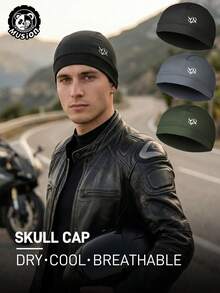 Musion 1/3PCS Breathable Skull Cap, Quick Dry Lightweight Helmet Liner Beanie, Sweat Wicking Cycling Head Cap For Motorcycle Riding, Running & Sports - Multicolor - View 1