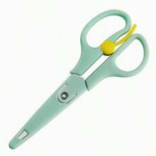 1pc Stainless Steel Scissors With Spring-Loaded Handle, Effortless Cutting, Round Tip, For Home Sewing, Craft, Document Cutting And Art Work - Multicolor - View 6