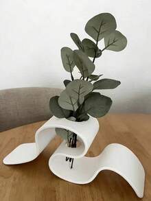 1pc Creative Ribbon Shaped Dried Flower Holder Curved Vase Decorative Ornament, Durable Plastic Material, Suitable For Home, Office And Living Room Decoration, Also Suitable For Wedding And Tabletop Decoration - Multicolor - View 14