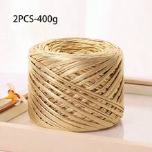 2pcs/400g Shiny Metallic Plain Crochet Yarn, Premium Knitting Craft Yarn, Multi-Color Durable Crochet Yarn, Suitable For Making Handbags, Hats, Home Decor, Sewing And Knitting Projects - 2-pack - View 9