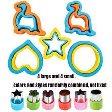 4/8/9 piezas Cortador de pan y sándwich, Cortador de frutas, verduras y galletas, Formas de corazón, estrella, dinosaurio, redondas, Perfecto para hornear DIY, Suministros de cocina, Color aleatorio - Multicolor - Ver 11