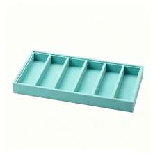 1pc 6-Slot 38*19cm Large Capacity Stackable Space-Saving Scratch-Resistant Wear-Resistant Premium Velvet Eyewear Storage Tray, Minimalist Modern Solid Light Blue Rectangular Thick Frame Soft Lining Fashion Glasses Glasses Watch Small Jewelry Display Organizer Drawer Vanity Storage Box For Bedroom Wardrobe Daily Use Birthday Housewarming Gift - Multicolor - View 12