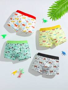 8pcs Boys Boxer Briefs, Traffic Car Dinosaur Pattern, Elastic Soft Boys Underwear - Multicolor - View 9