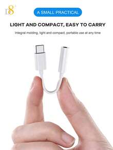 D8 16 USB-C 转 3.5mm 音频适配器，Type-C AUX 耳机转换器，带 DAC 立体声麦克风 HiFi 耳机适配器，兼容 16/16 Pro/16 Pro Max/15/15 Pro/15 Pro Max、Pro/Air 5/4/Mini 6、Galaxy S23 Ultra/S22/S21/S20、Pixel 7 Pro，白色 - 白色 - 查看 8