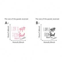 1pc Religious Bible Verse Static Mirror Window Clings. I Am A Gift From God Psalm 127:3 Scripture Text In Black Pink Tones, Idea For Bathroom Vanity Mirror Bedroom Closet Glass Faith Home Decor. - Multicolor - View 13