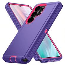 Suitable For Galaxy Rugged Series Phone Case - Black/Blue, Heavy Duty Shockproof Dual Layer Protective Case, With Interface Dust-Proof/Scratch-Resistant Protection, Suitable Compatible With Iphone Series, Unisex - Deep Purple-red - View 8