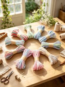 1/3/6/12pcs Approx. 10m 3mm Core Cotton Multi-Color Braided Rope Decorative Accessories, Handmade DIY Cotton Rope Crafts, Keychain Accessories - Braided Rope - View 10