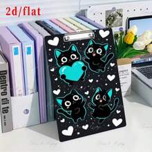 1pc 2D/Flat A4 Colorful Printed Acrylic Clipboard With Metal Clip - Creative Moonlight Black Cat Design, Writing & Drawing Pad, Multi-Functional Portable Loose-Leaf Binder, Hanging Metal Clip, Suitable For Office, School, Home Meetings, Ideal Gift For Teachers And Students - Multicolor - View 5