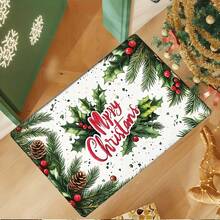 1pc Merry Christmas Pattern Rug, Soft & Comfortable Bedroom Carpet, Washable Rug, Suitable For Front Door, Entrance, Hallway, Kitchen, Bedroom, Dorm, Dining Room, Skin-Friendly Rug, Living Room Carpet, Sofa Seat Rug, Area Rug, Creative Versatile Home Decor Rug, Large Living Room Carpet, Bedroom Carpet, Dressing Room Carpet, Room Decor, Gift For Family And Friends - Multicolor - View 5
