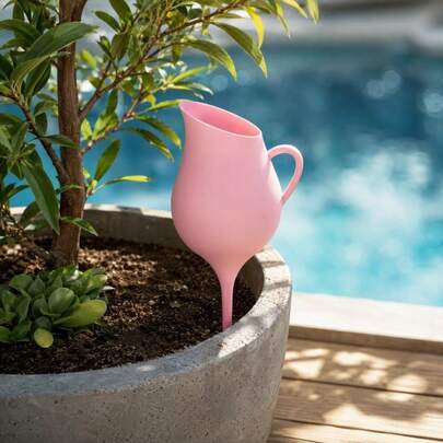 1 pieza Dispositivo de riego automático con forma de regadera, herramienta de riego por goteo para plantas de interior en maceta, un imprescindible para amantes de las plantas perezosos
