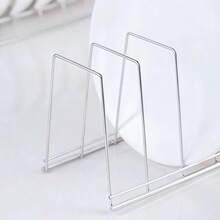 1pc Kitchen Dish Drainer Rack, Plate Storage Tray, Pot Lid Organizer, Home Kitchen Utensil Storage Tool - Multicolor - View 7