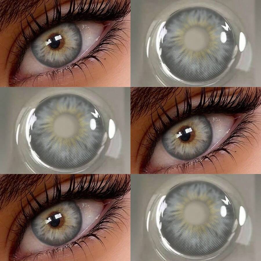Lalens 一副 Bailey 灰紫色黑色美瞳，半年抛型，直径 14.50mm，适合角色扮演、生日、秋季、时尚妆容、派对、圣诞礼物、玫瑰女孩角色扮演，最佳色彩魅力氛围