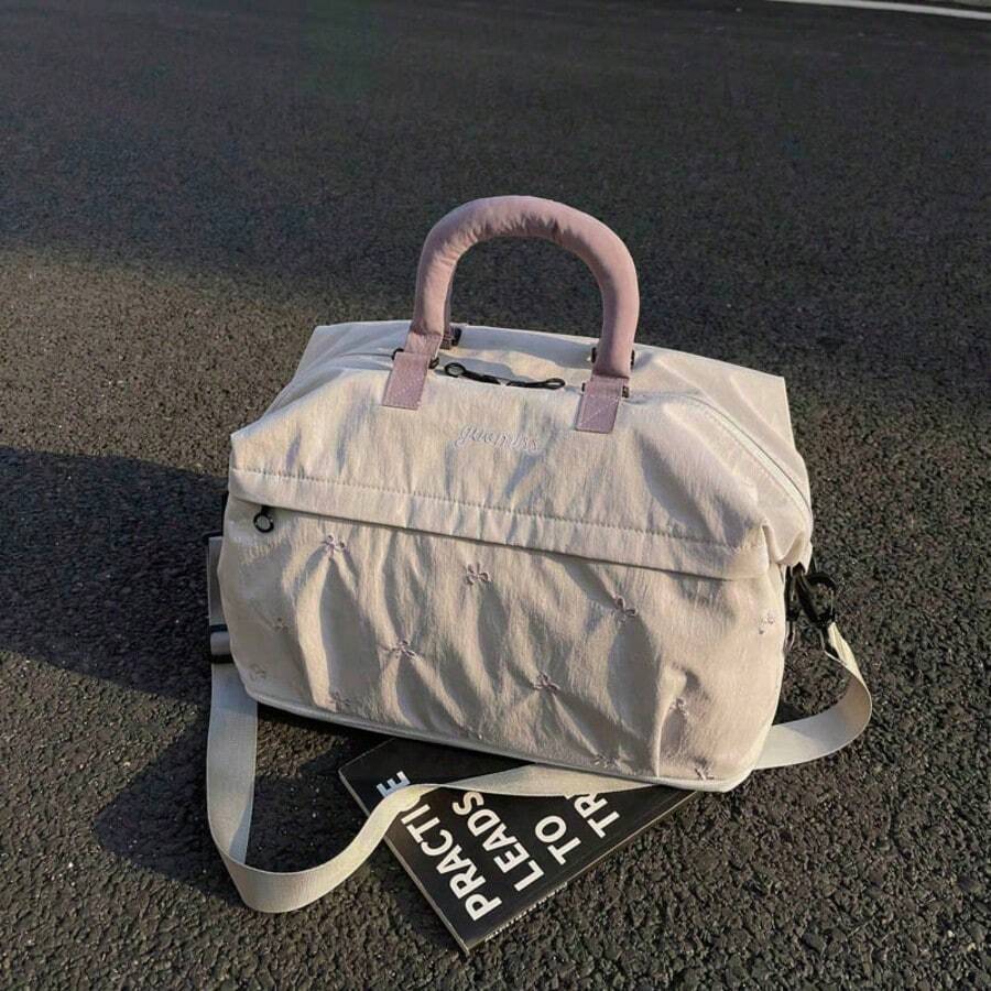 Bolsa de viaje de gran capacidad, bolsa de deporte, bolsa de entrenamiento de yoga y gimnasio, bolsa organizadora de viaje multifuncional, portátil, ligera, duradera - Gris - Ver 1
