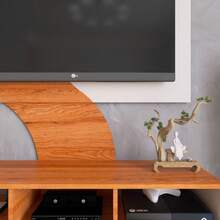 Rack com Painel para TV até 44 polegadas FullDecor - Mod.0710 - Off White/Nature - Visão 9