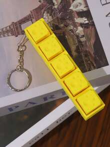 1pc Cheese Block Pendant Charm, Keychain Bag Accessory, Car Key Pendant, Handbag Accessory, Cheese Cube Pendant, Neutral Souvenir, Daily Key Accessory - Multicolor - View 8
