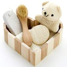 Home Full Body Exfoliating Tool Set, Bath Sponge + Scrubbing Cloth + Bath Brush + Pumice Stone, SPA Bath Gift Box Heart-Shaped Packaging - View 10