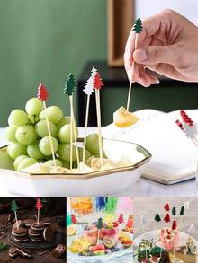 100pcs Christmas Tree Fruits Picks ,Cocktail Picks, Christmas Tree Picks, Appetizer Toothpicks Decorative Toothpicks,Party Picks For Christmas Decorations, Drink Dessert Sandwiches Cocktails,Party Favors,Drink Fruit Desser - Christmas Tree Tags - View 11