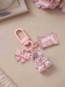 Pink Bear Butterfly Candy Pendant, Heart-Shaped Phone Accessory - Candy Bear Keychain Pendant, Can Be Hung On Bags, Keys - Perfect Gift For Classmates And Friends, Realistic Mini, Minimalist Style, Perfect Wedding And Holiday Gift, Or Can Be Hung On Women's Handbags, Keychains - Multicolor - View 7
