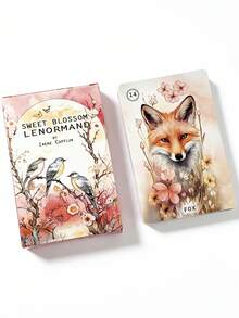 1 Box Sweet Blossom Lenormand, 38 Cards Floral Theme Divination Set, Dreamy Spiritual Healing Gift,Suitable For Both Beginners And Enthusiasts. - Multicolor - View 3