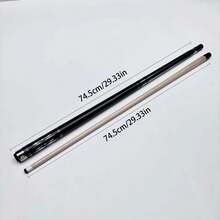 Billiard Pool Cue, Maple Wood Shaft, Ornate Carved Handle, 2‑Piece Construction For Home & Club Use - Black - View 4