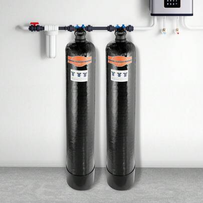 Addolcitore d'acqua senza sale per tutta la casa, filtro per acqua di città, addolcitore d'acqua per tutta la casa da 1.100.000 galloni per tutti i tipi di tubature, 1" BSPT e 3/4" BSPT, per famiglia di 5-8 persone