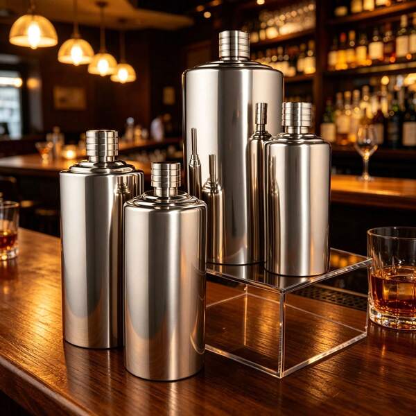 New 304 Stainless Steel Water Bottle, Multiple Sizes Available: 1lb, 2lb, 3lb, 5lb Portable Thickened Small Liquor Bottle, Water Bottle