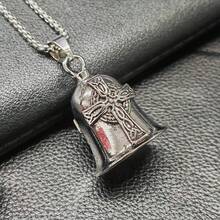 AD Angel Stainless Steel Evil Repellent Bell, Vintage Punk Riding Decor Bell, Light Gray Universal Mod Accessory For Motorcycle Bicycle Viking Cross - Viking Cross - View 3