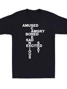 Mood Shirt Amused Scared Angry Bored Sad Anxious Excited Sexy Men's T-Shirt - 款式 - 查看 1