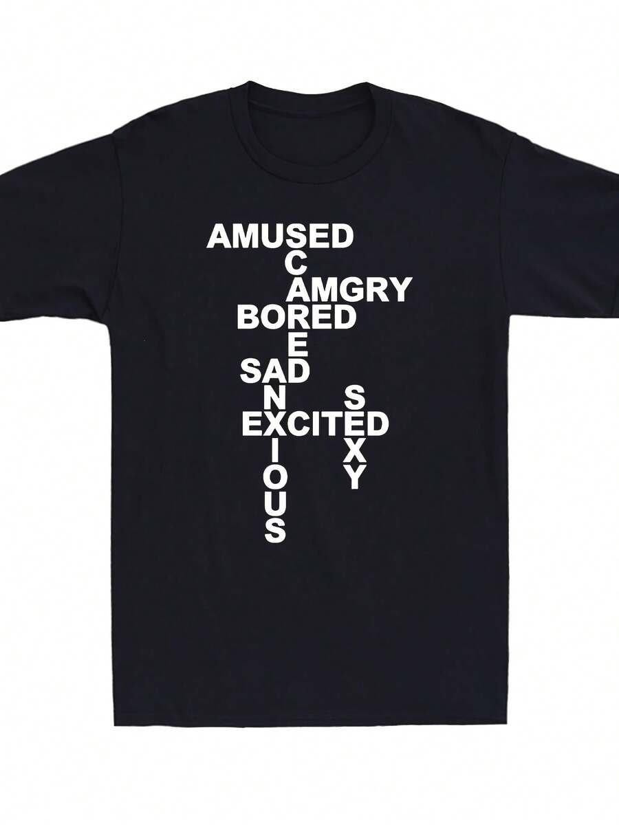 Mood Shirt Amused Scared Angry Bored Sad Anxious Excited Sexy Men's T-Shirt - 款式 - 查看 1